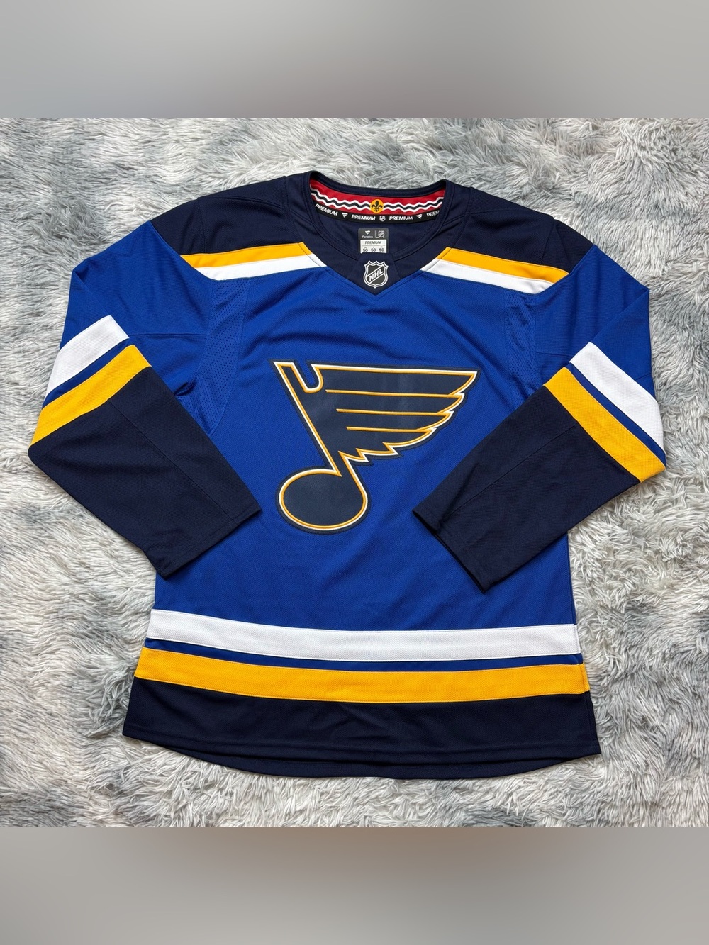 Fanatics Premium St. Louis Blues Home Jersey W/ Fight Strap